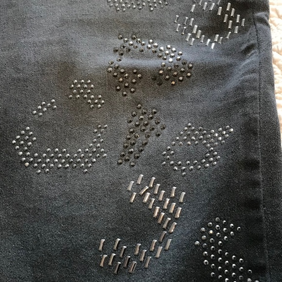 NWOT DG2 5-pocket dark gray jeans with gunmetal bling —virtual stretch (16P) - Picture 14 of 16